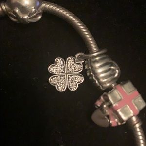 Authentic Pandora lucky clover charm.
